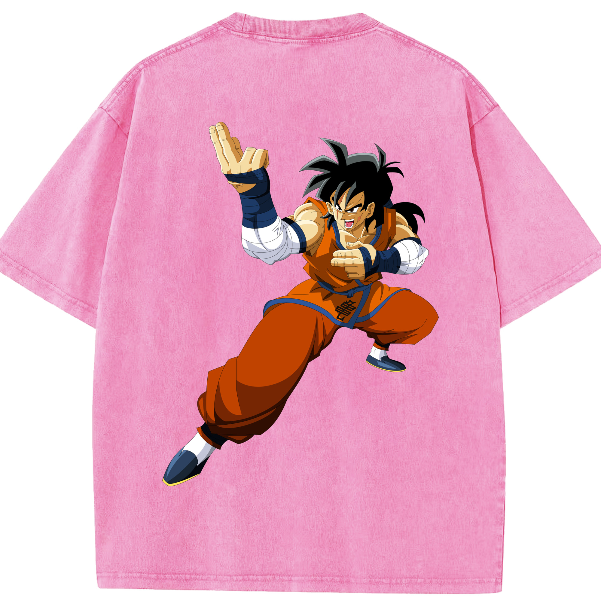 （画像用） ドラゴンボール ヤムチャ DRAGON BALL Yamcha 綿100% ヴィンテージ風 半袖Tシャツ（背面プリント）